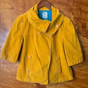 Anthropologie Tulle Mustard Yellow Corduroy Jacket-ette